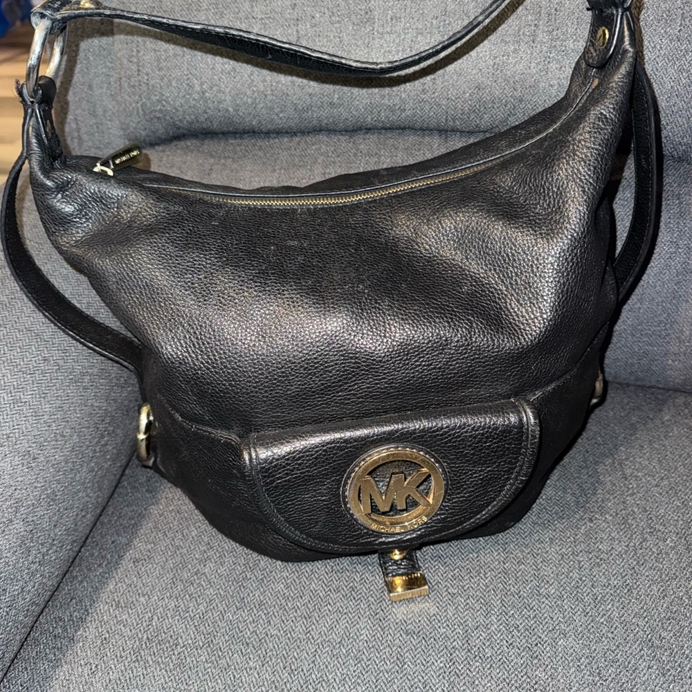 Michael Kors Black Leather Shoulder Bag
